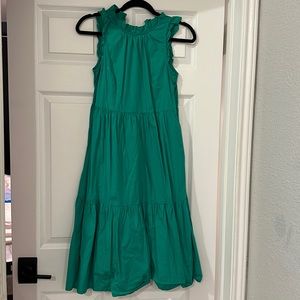 JCrew Green poplin midi